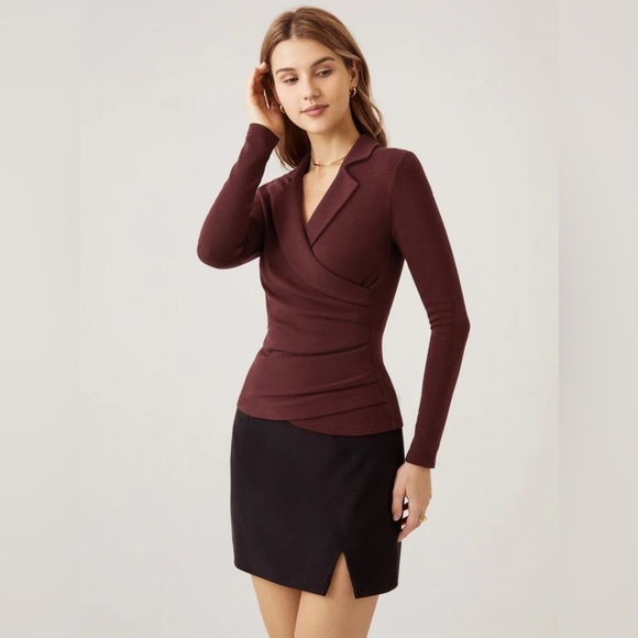 Ogl Mid Thermal Collared Surplice Top - Picture 1 of 4